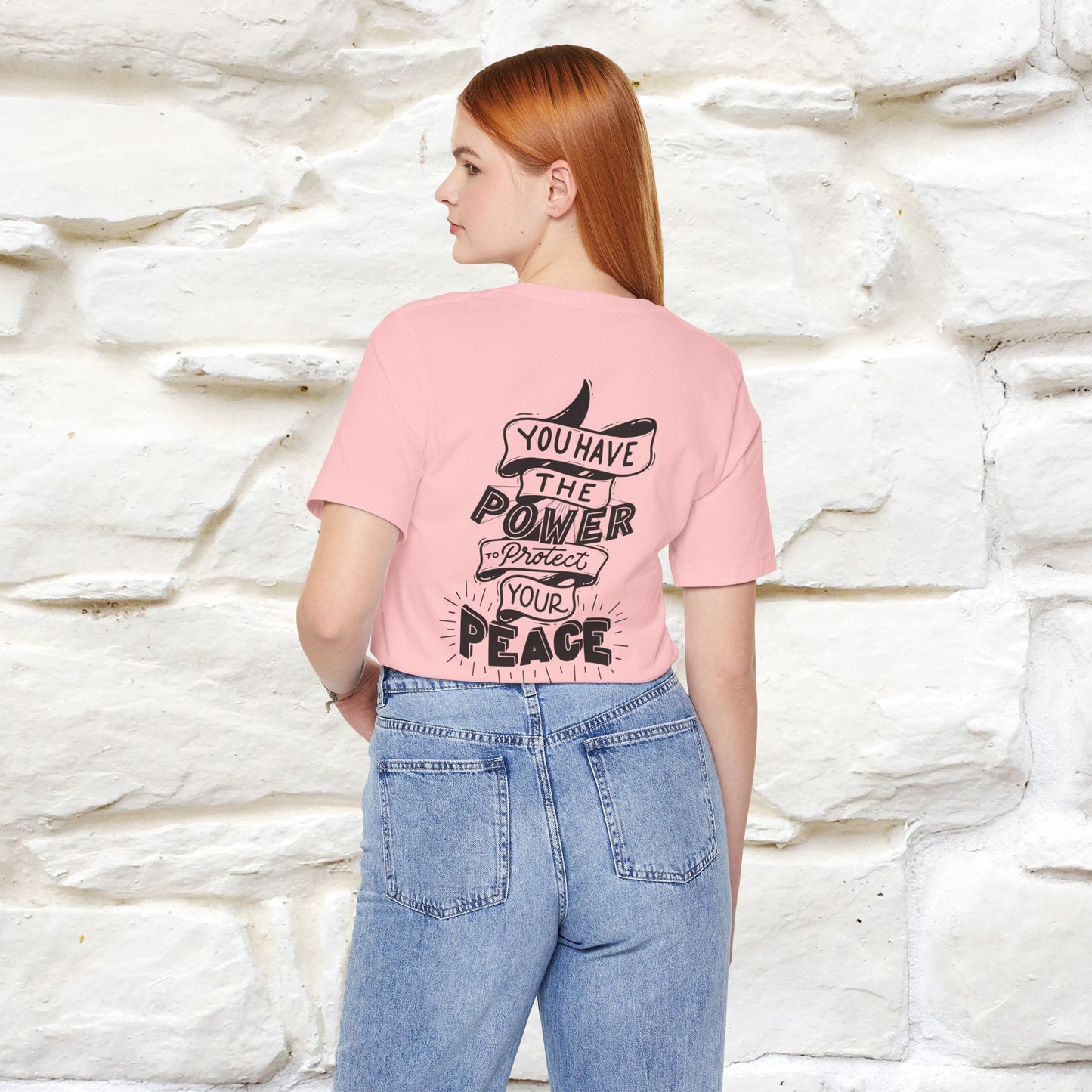 "You Have the Power to Protect Your Peace" Cat T-Shirt| Front & Back Design | Nunu&Miao Studio