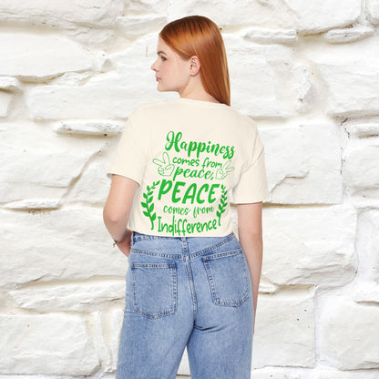 "Happiness Comes From Peace, Peace Comes From Indifference" Cat T-Shirt| Front & Back Design | Nunu&Miao Studio