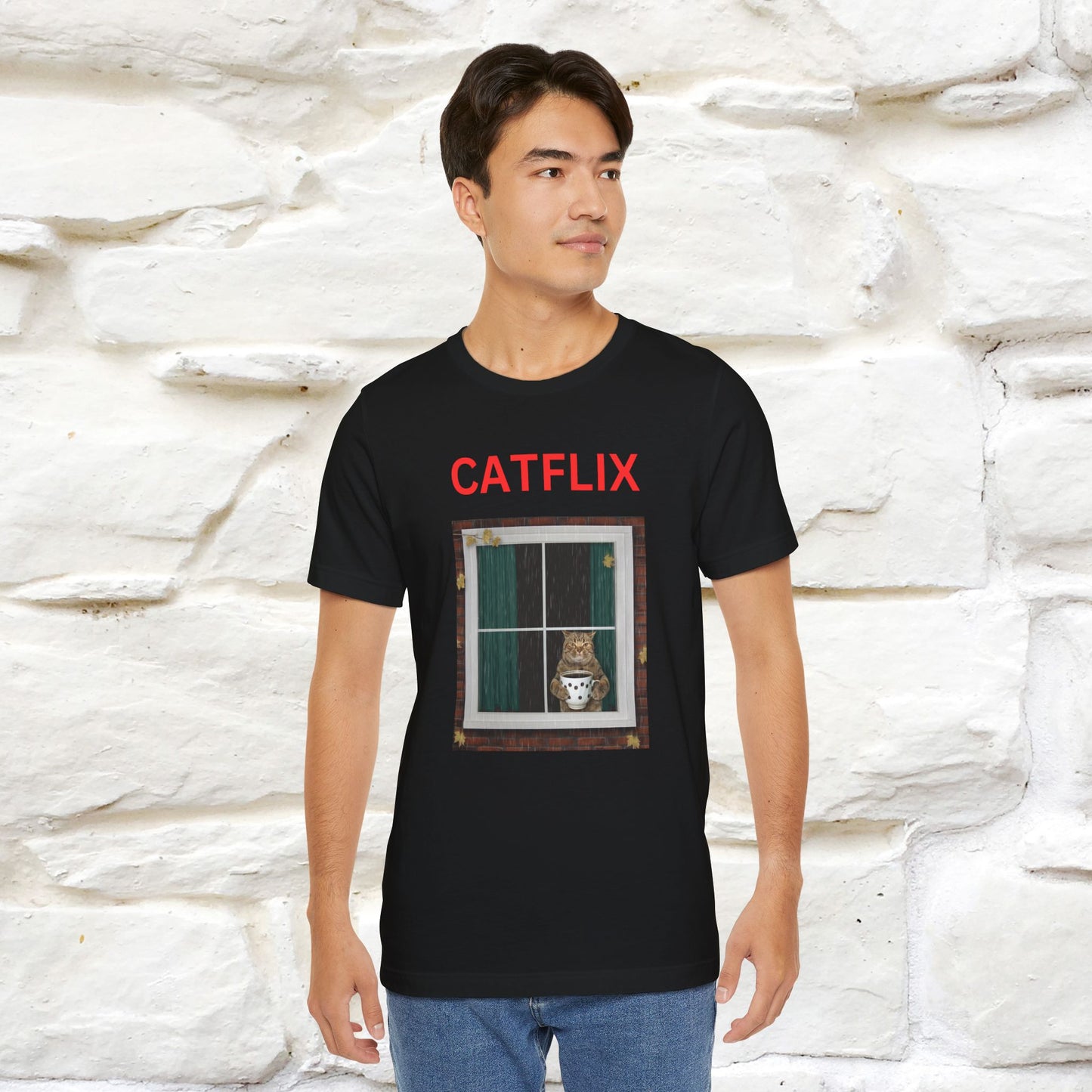 "Catflix" Cat T-shirt for Men & Women| 100% Cotton 🐾