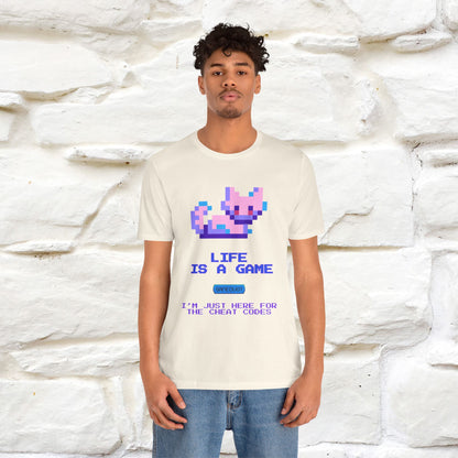 "Life Is A Game, I Am Just Here Fo The Cheat Code" Funny Cat T-Shirt for Men & Women | 100% Cotton* - Nunu&Miao Studio