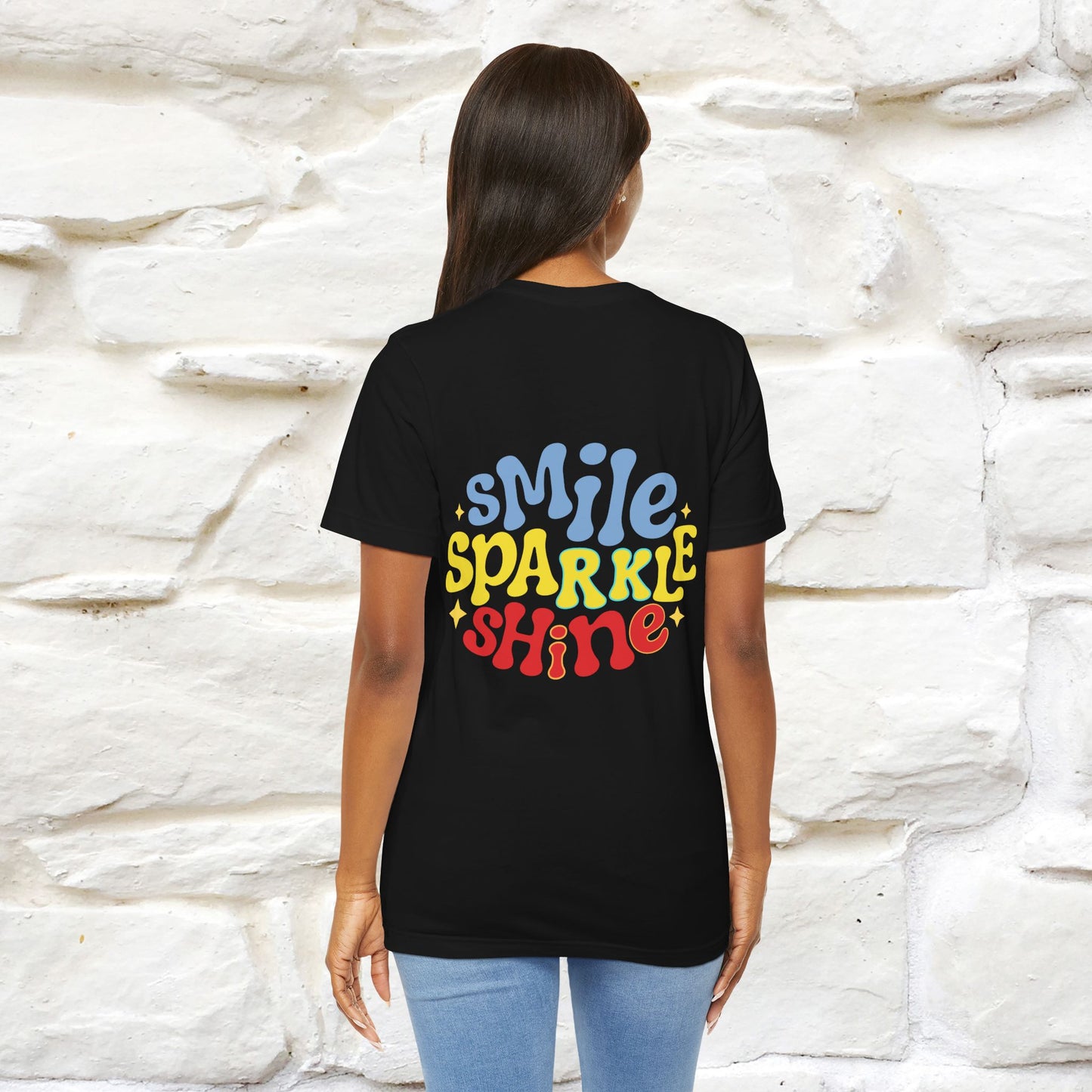 "Smile, Sparkle, Shine" Cat T-Shirt for Men & Women | Front & Back Design | 100% Cotton* 🐾