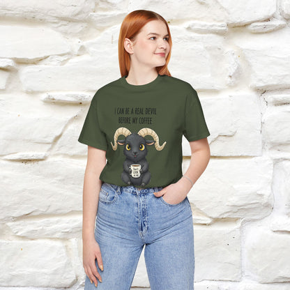 "I Can Be a Real Devil Before My Coffe" Funny T-shirt |Nunu&Miao Studio