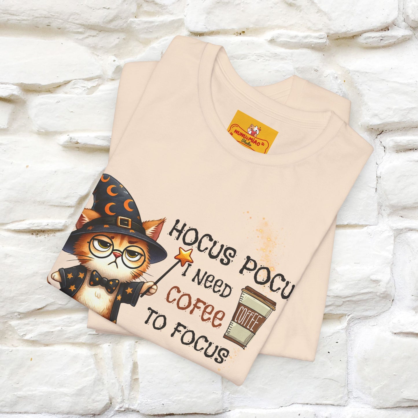 ''Hocus Pocus I Need Coffe To Focus'' Funny Cat Shirt | Nunu&Miao Studio