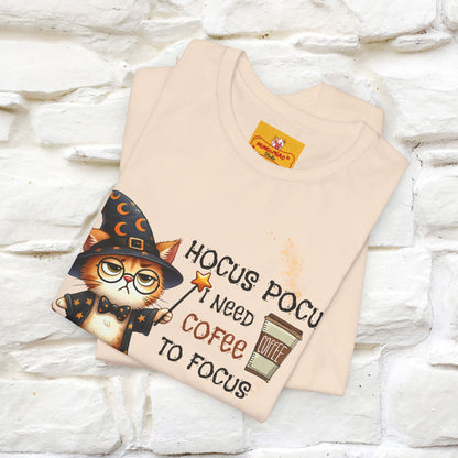 ''Hocus Pocus I Need Coffe To Focus'' Funny Cat Shirt | Nunu&Miao Studio