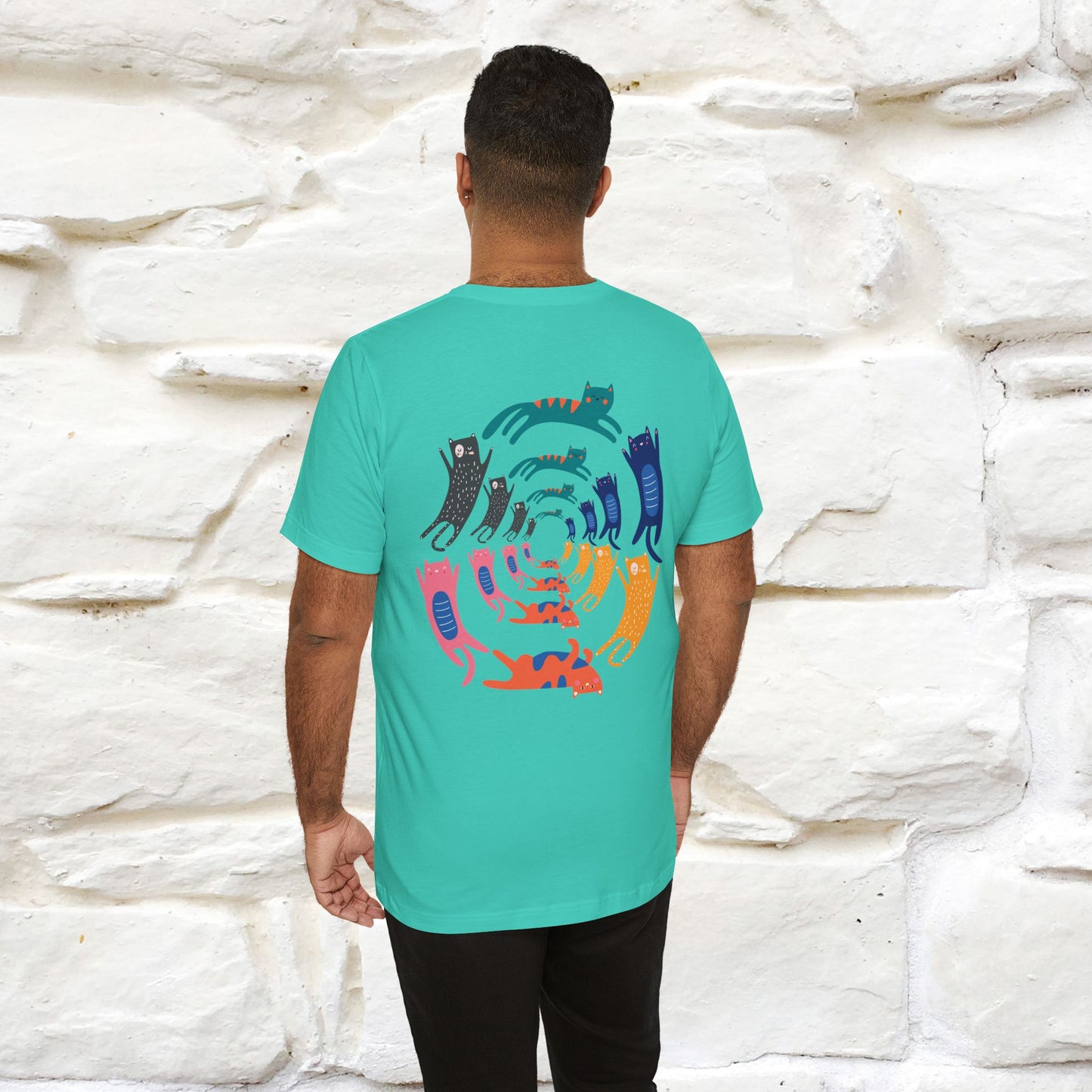 "The Hypnotic Meow'' Cat T-Shirt Front and Back Design | Nunu&Miao Studio