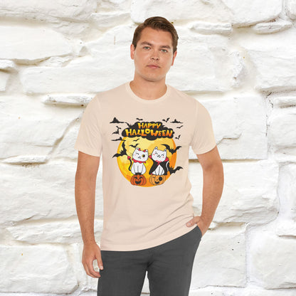 "Happy Halloween Cat Couple " Cat  T-shirt |Nunu&Miao Studio - Nunu&Miao Studio