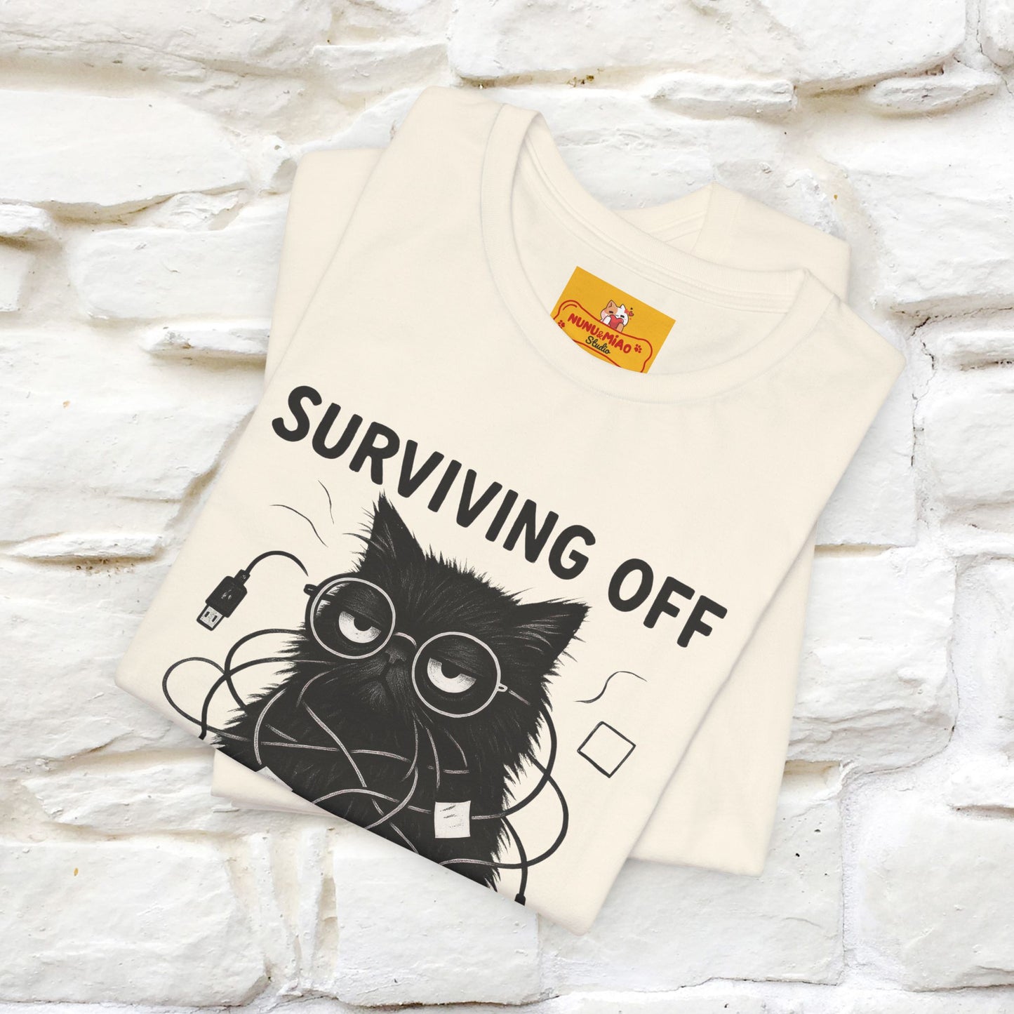 "Surviving Off...Vibes And Broken .. " |Cat T-Shirt | Nunu&Miao Studio