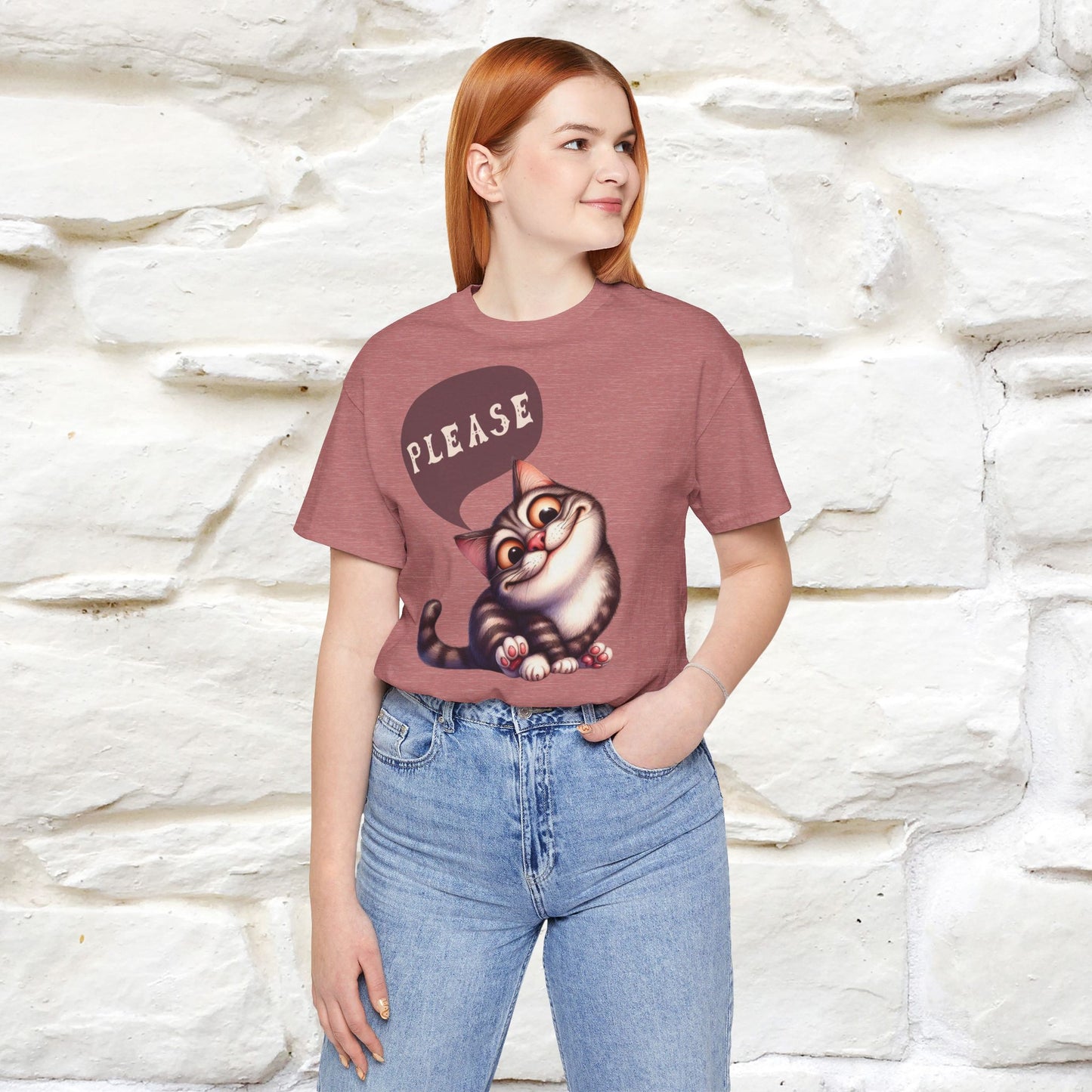 ''Please' Cat T-shirt for Women 100% Cotton* - Nunu&Miao Studio