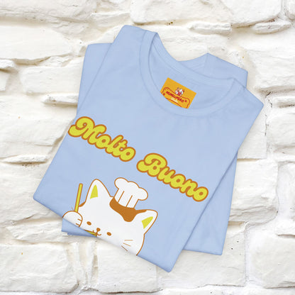 “Molto Buono Cat T-Shirt | Italian-Inspired Cat Shirt for Men & Women | 100% Cotton”