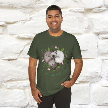 "All You Need Is Love" Cat T-Shirt | 100% Cotton* | Adorable Cat Apparel for Men & Women