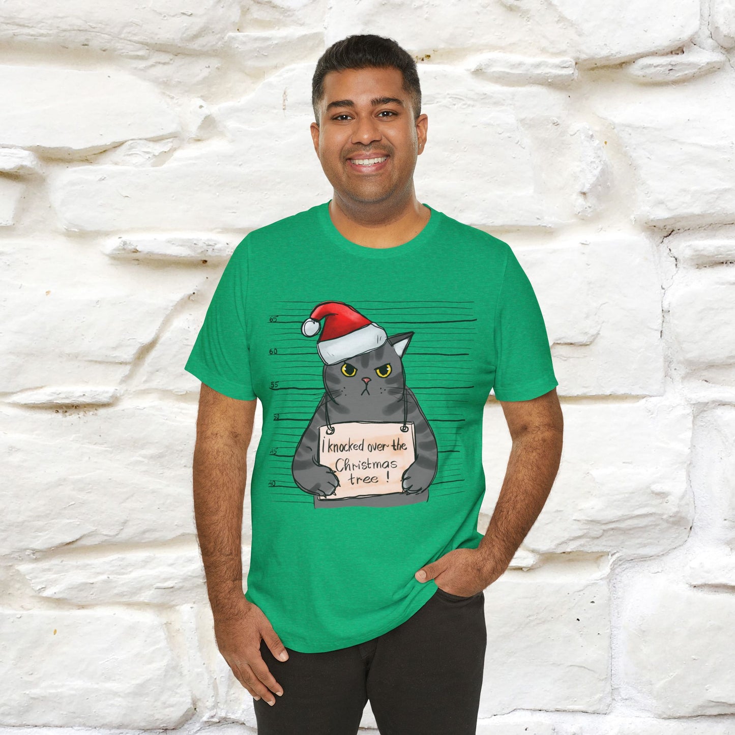 I Knocked Over The Christmas Tree T-Shirt | Festive Cat Christmas Shirt for Men & Women | 100% Cotton*