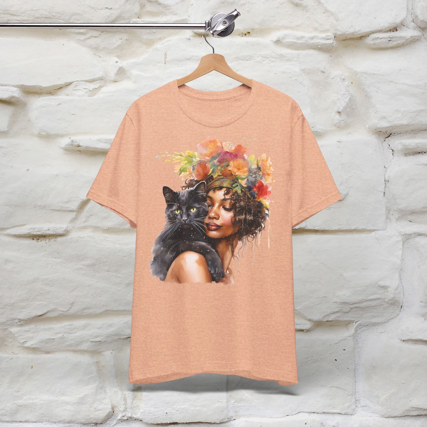 ''The Black Cat And The Lady'' T-shirt for Women 100% Cotton* - Nunu&Miao Studio