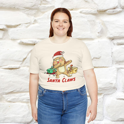 “Funny Santa Claws T-Shirt | Festive Cat Christmas Shirt for Men & Women | 100% Cotton*”