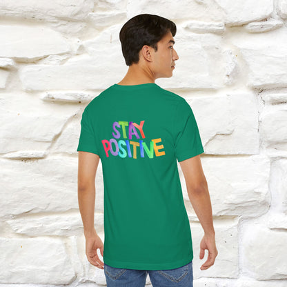 "Stay Positive'' Cat T-Shirt | Front & Back Design | Nunu&Miao Studio