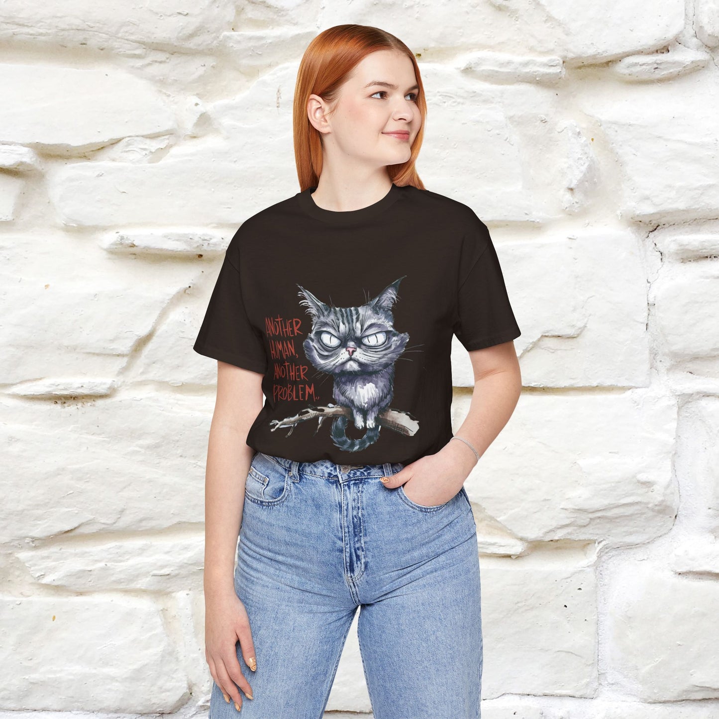 "Another Human, Another Problem" Funny Cat T-Shirt for Men & Women | 100% Cotton* 🐾