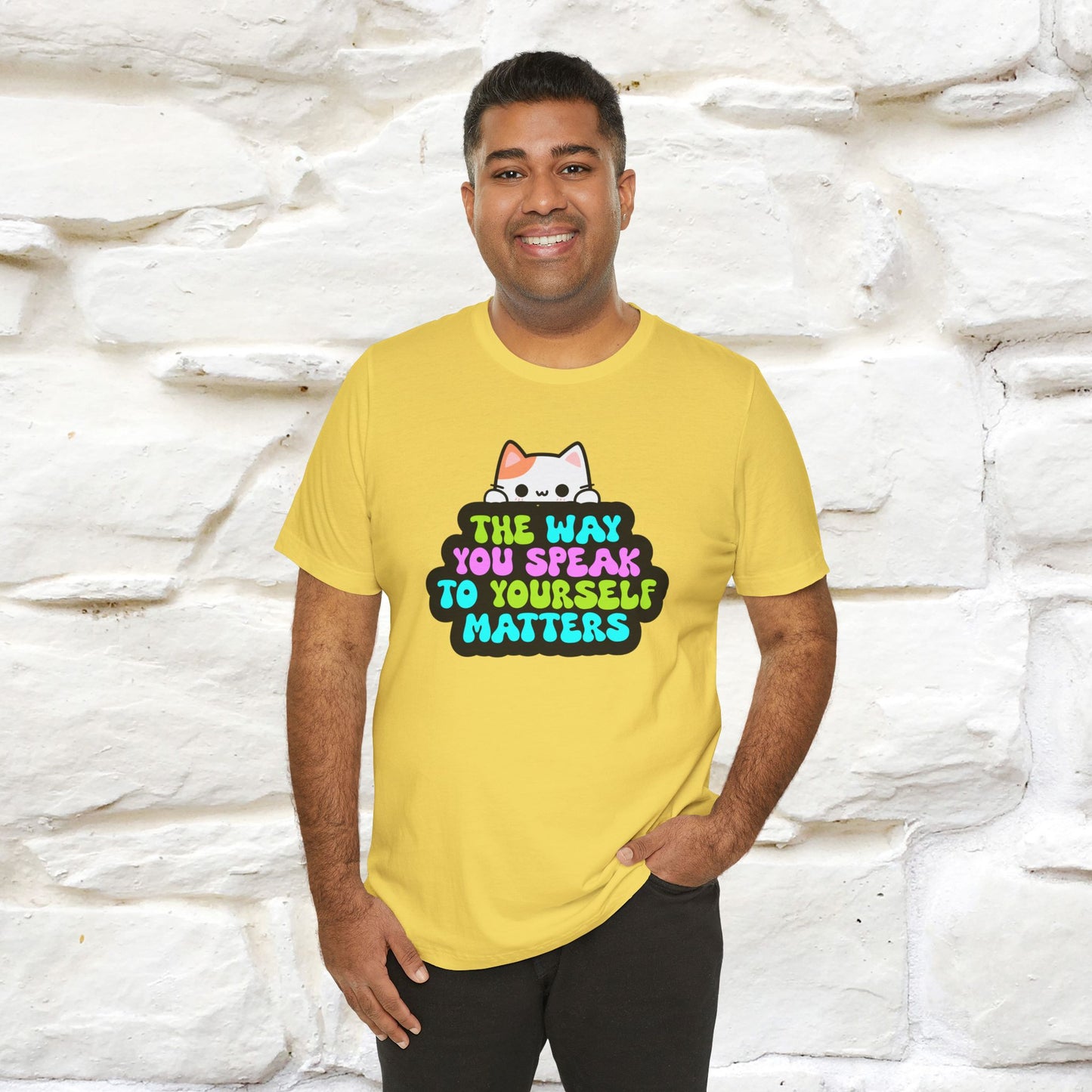 "Il modo in cui parli con te stesso è importante" T-shirt per uomo e donna | 100% cotone*