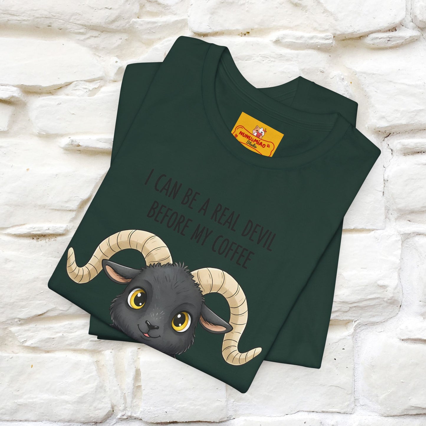 "I Can Be a Real Devil Before My Coffe" Funny T-shirt |Nunu&Miao Studio