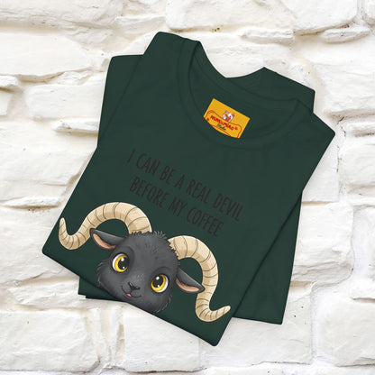 "I Can Be a Real Devil Before My Coffe" Funny T-shirt |Nunu&Miao Studio