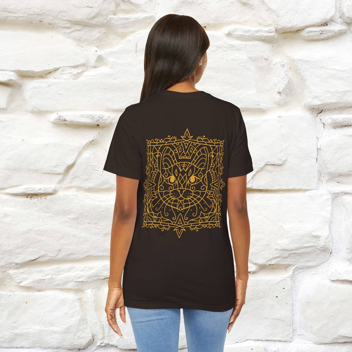 "Mandala Cat'' Cat T-Shirt Front and Back Design | Nunu&Miao Studio