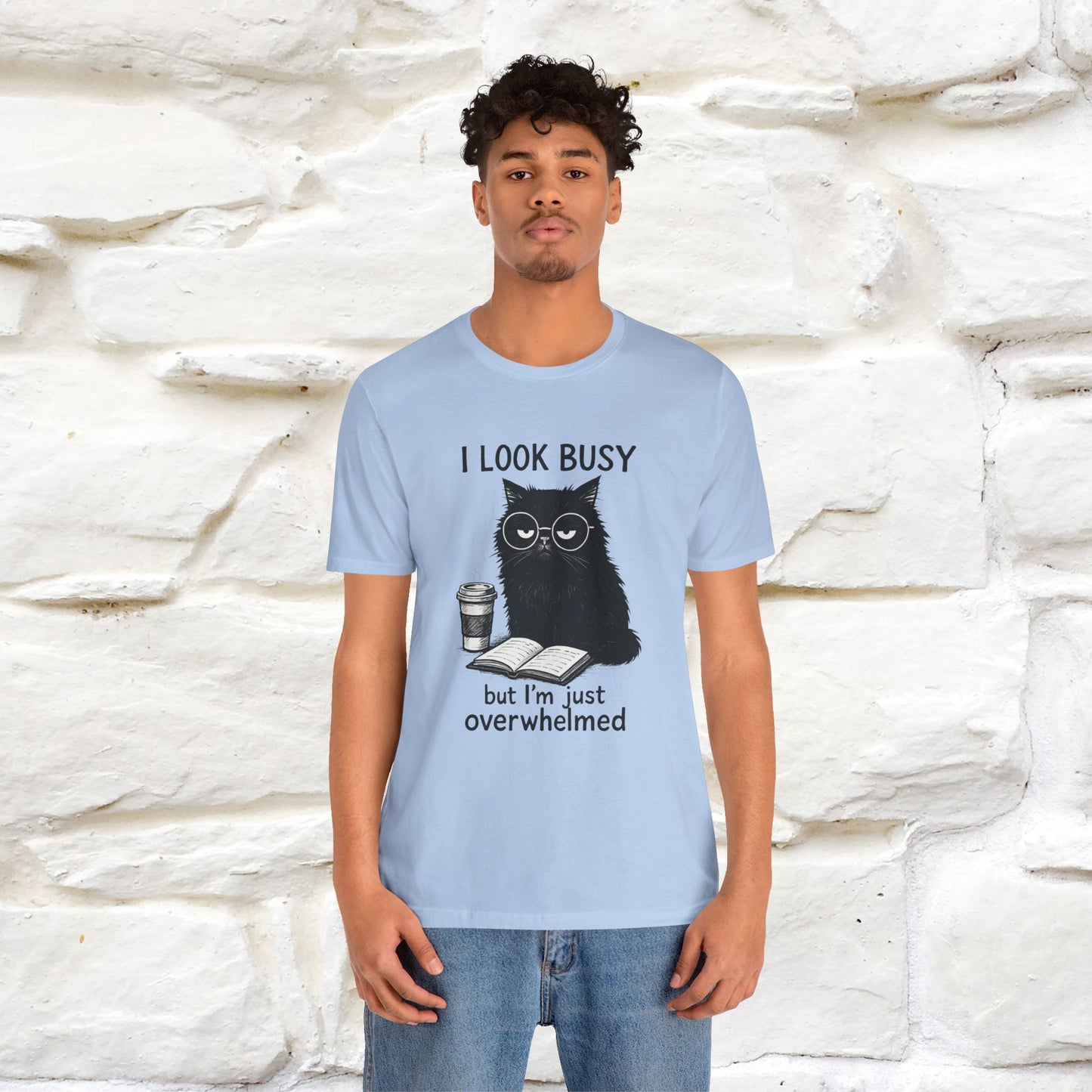 "I Look Busy But I'm Just Overwhelmed" |Cat T-Shirt | Nunu&Miao Studio