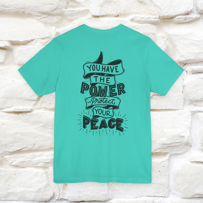 "You Have the Power to Protect Your Peace" Cat T-Shirt| Front & Back Design | Nunu&Miao Studio