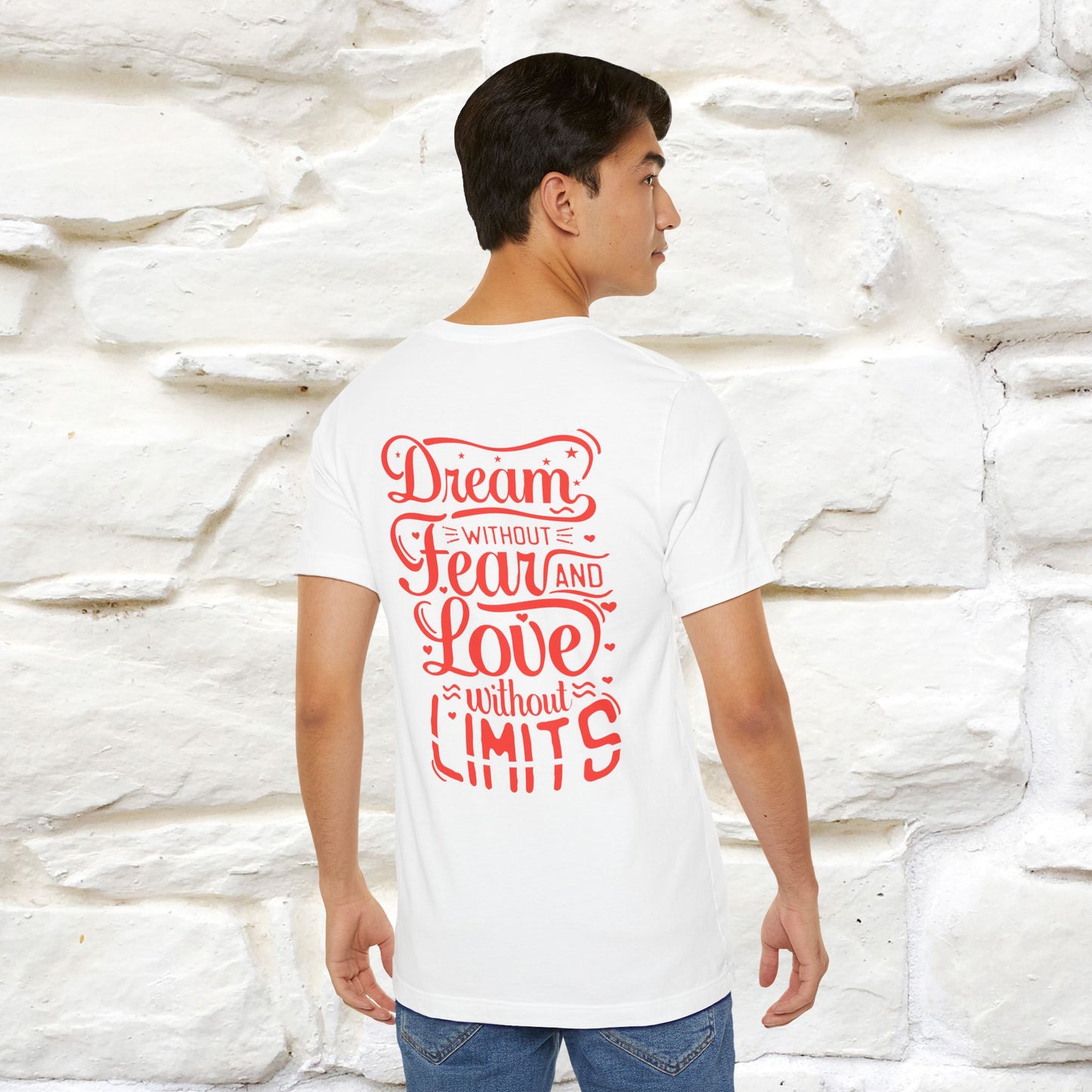 "Dream Without Fear And Love Without Limits'' Cat T-Shirt | Front & Back Design | Nunu&Miao Studio