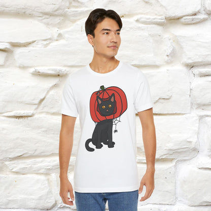 ''Black Cat And The Pumkin'' Unisex T-shirt 100% Cotton*