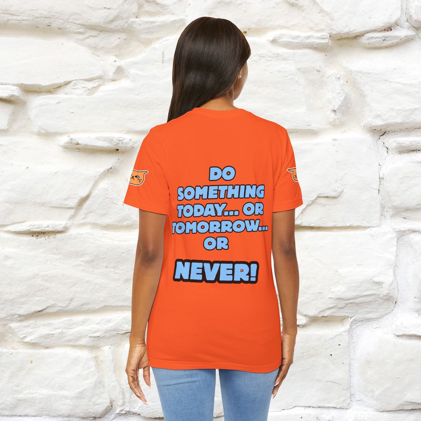 "Do something today… or tomorrow… or never." Cat T-Shirt| Front & Back Design | Nunu&Miao Studio