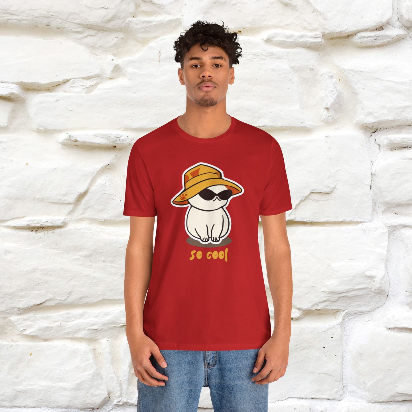 "So Cool" Cat T-Shirt for Men and Women | 100% Cotton* | Trendy Cat Apparel for Cat Lovers