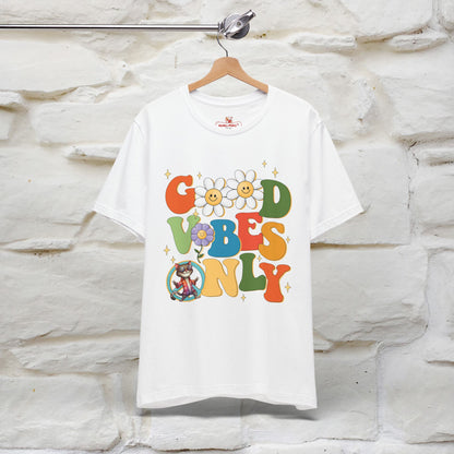 Good Vibes Only Cat T-Shirt for Men & Women | 100% Cotton* Positive Cat Lover Tee