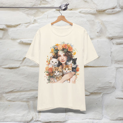 "Blossoming Love" T-shirt for Women 100% Cotton* - Nunu&Miao Studio