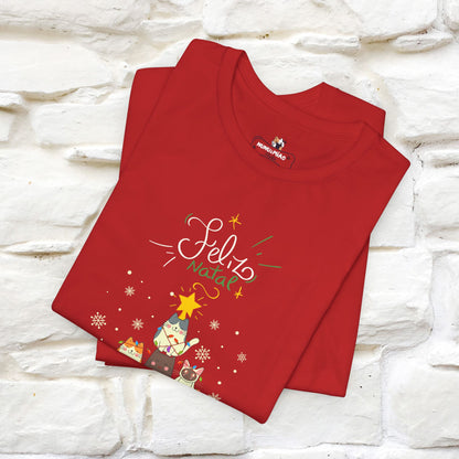 "Feliz Natal" Cat T-shirt for Men & Women | 100% Cotton* 🐾 | Festive Holiday Tee