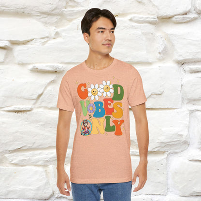 Good Vibes Only Cat T-Shirt for Men & Women | 100% Cotton* Positive Cat Lover Tee