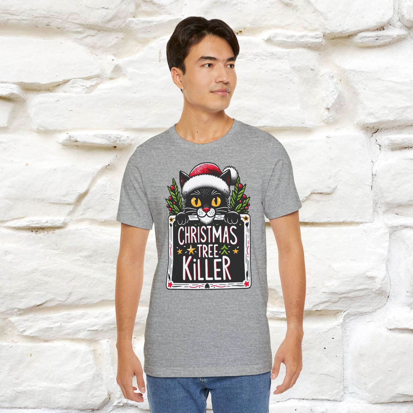 Christmas Tree Killer | Festive Cat Christmas Shirt for Men & Women | 100% Cotton*