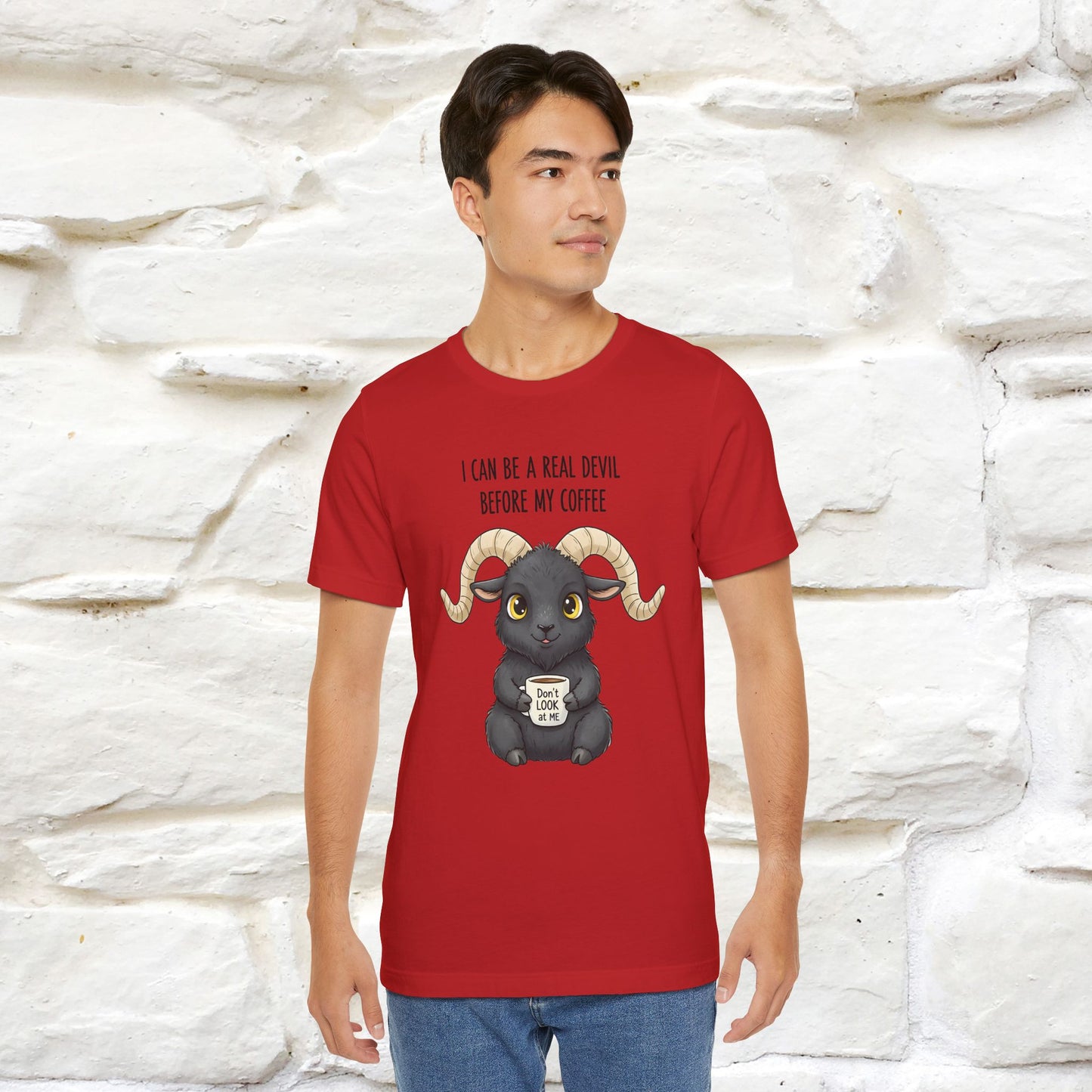 "I Can Be a Real Devil Before My Coffe" Funny T-shirt |Nunu&Miao Studio