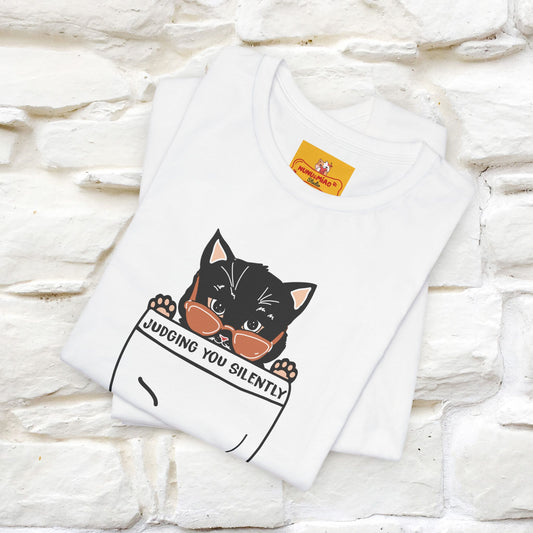 ''Judging You Silently'' | Cat T-Shirt for Men | Nunu&Miao Studio - Nunu&Miao Studio