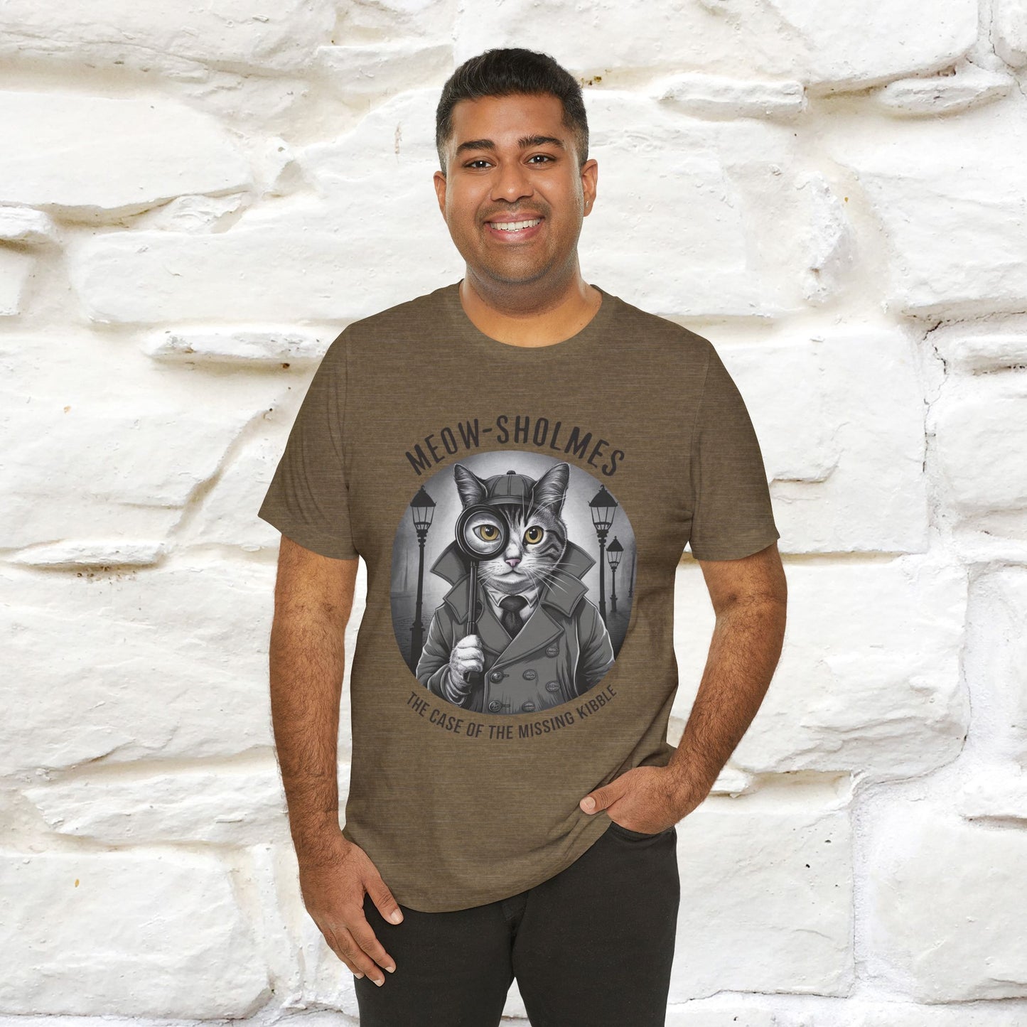 Meow-Sholmes: The Case of the Missing Kibble T-Shirt | Detective Cat Tee for Men & Women | 100% Cotton*