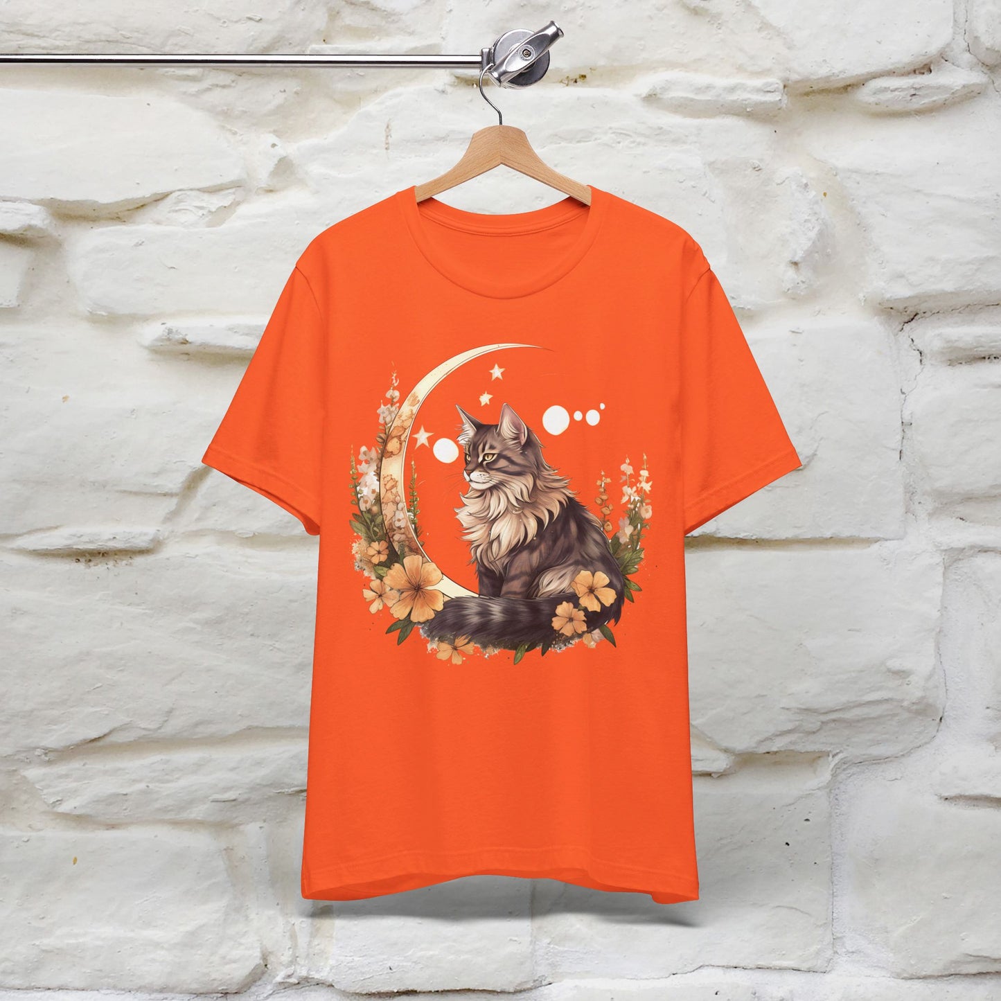 ''Blooming Under the Moon'' Cat T-shirt for Women 100% Cotton* - Nunu&Miao Studio