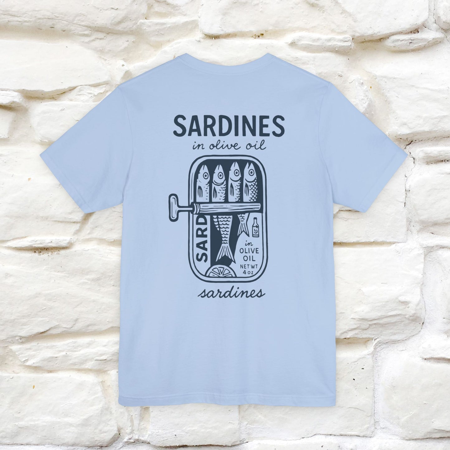 "Sardines In Olive Oil" Cute T-shirt | Front & Back Design|Nunu&Miao Studio