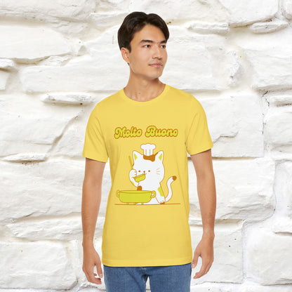 “Molto Buono Cat T-Shirt | Italian-Inspired Cat Shirt for Men & Women | 100% Cotton”