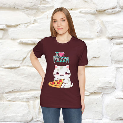 "I Love Pizza" Cat T-shirt for Men & Women | 100% Cotton*