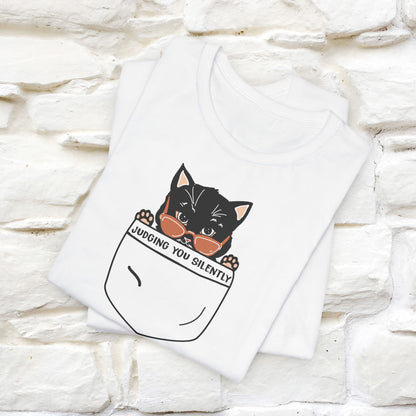 Judging You Silently Cat T-Shirt for Men | 100% Cotton* Funny & Sassy Tee