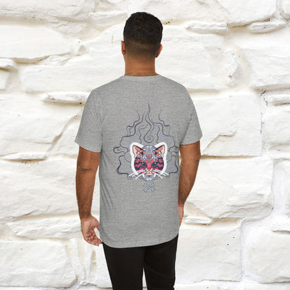 "Air Fire Cat" T-shirt for Men  Front and Back Design, 100% Cotton* - Nunu&Miao Studio