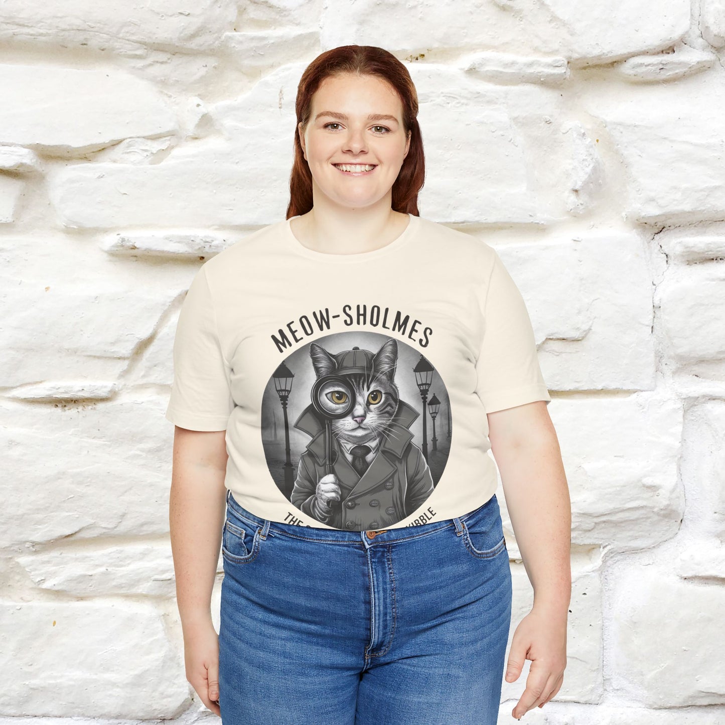 Meow-Sholmes: The Case of the Missing Kibble T-Shirt | Detective Cat Tee for Men & Women | 100% Cotton*