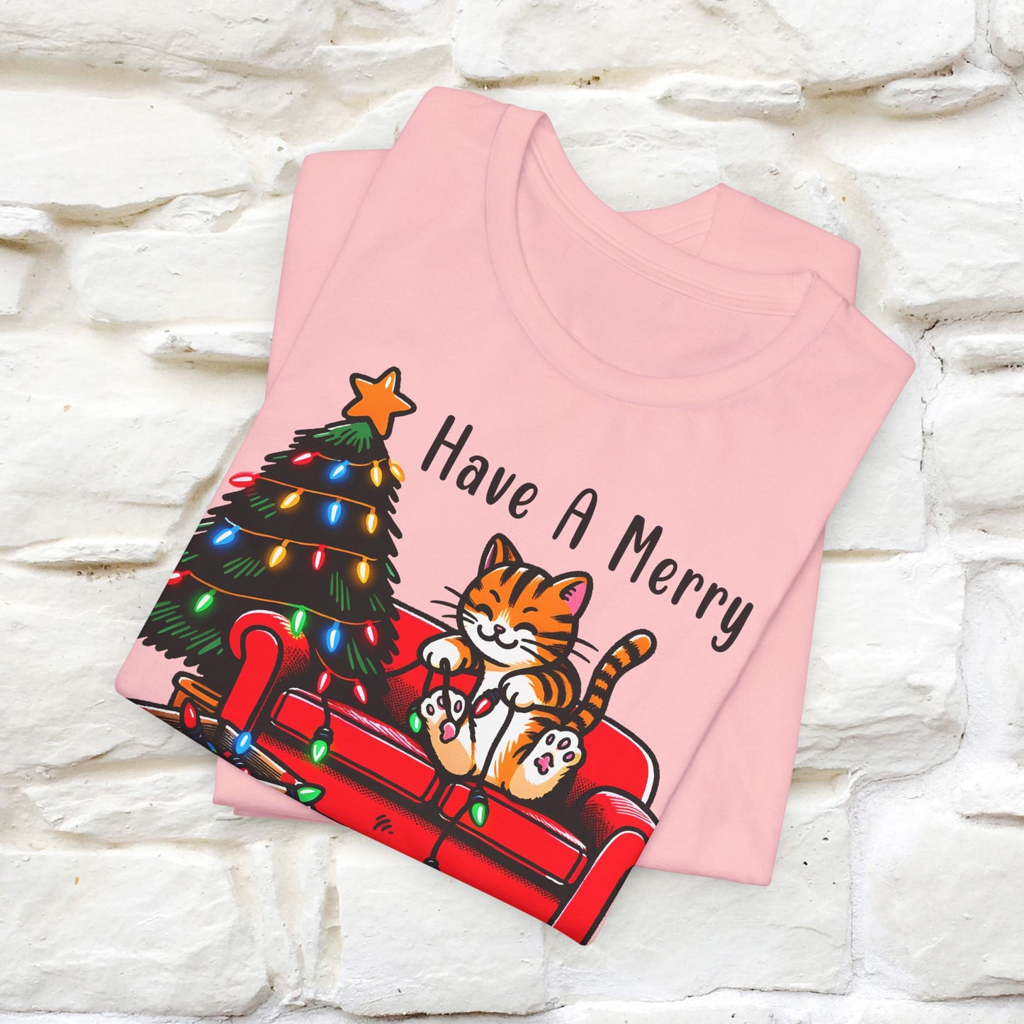 “Have A Merry Christmas! T-Shirt | Festive Cat Shirt for Men & Women | 100% Cotton”