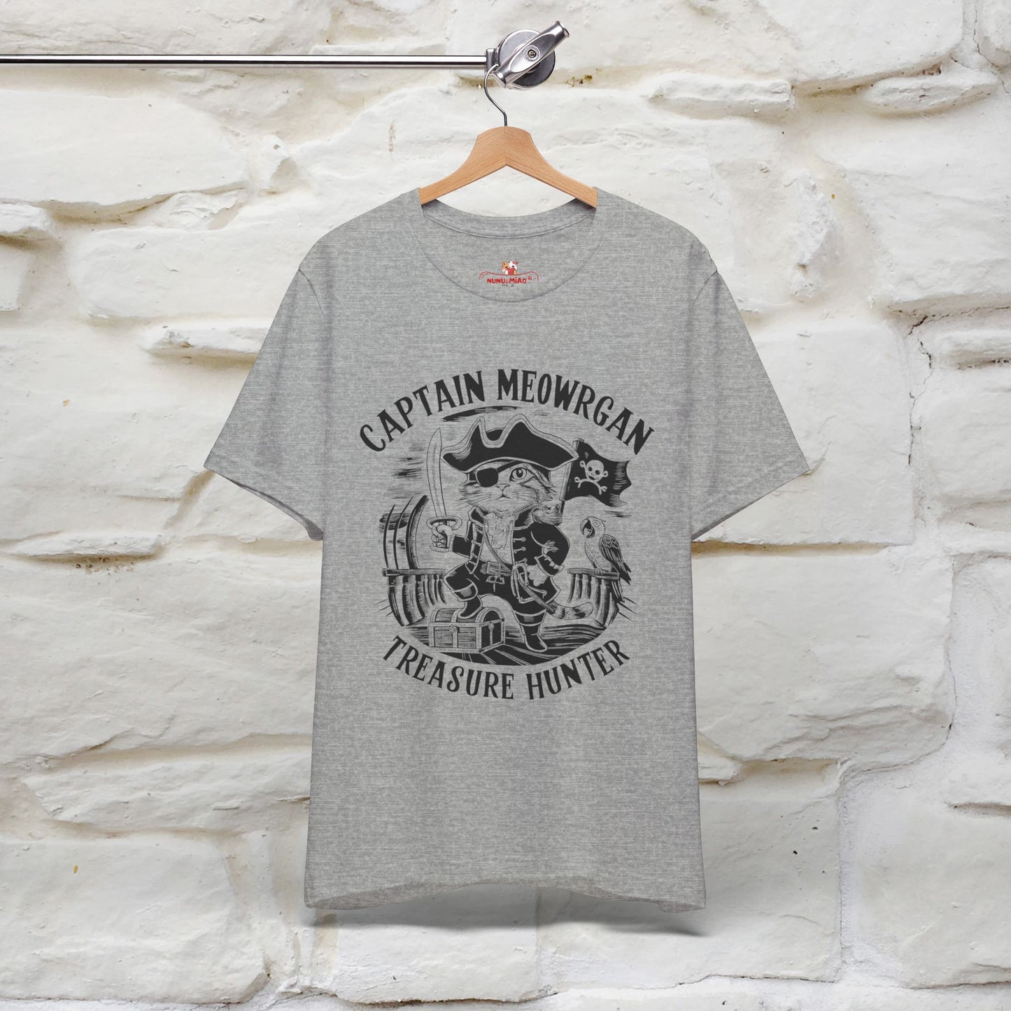 Captain Meowrgan Treasure Hunter T-Shirt | Adventure Cat Tee for Men & Women | 100% Cotton*