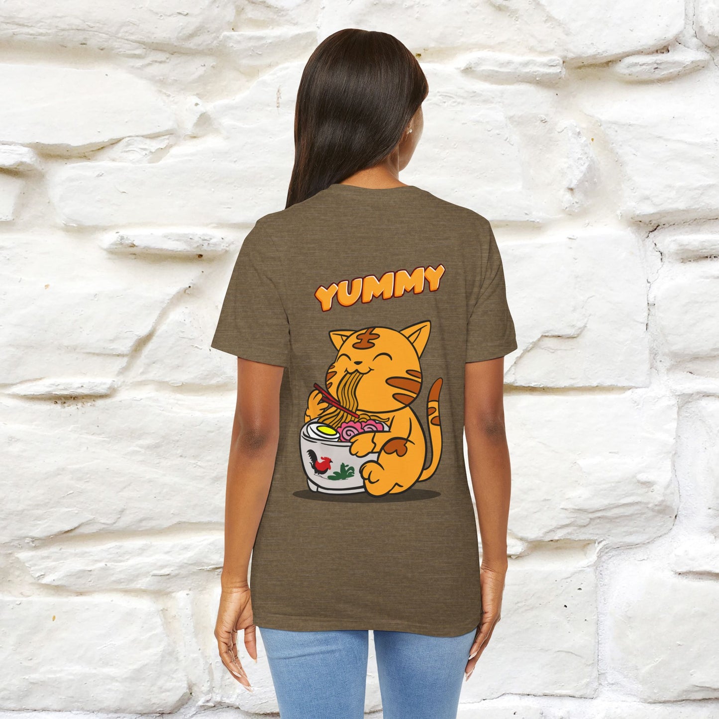 "Yummy" Cat T-shirt for Men & Women | Front & Back Design | 100% Cotton*