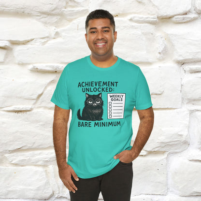 "Achievement Unlocked Bare Minimum." |Cat T-Shirt | Nunu&Miao Studio
