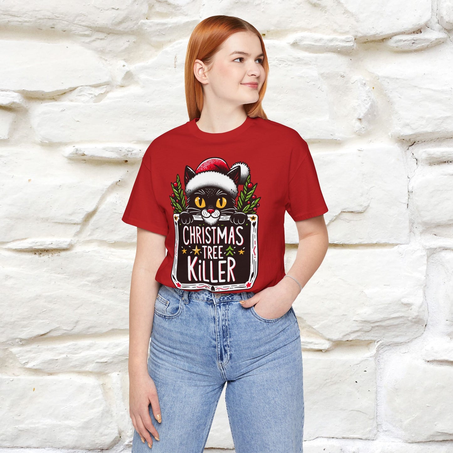 Christmas Tree Killer | Festive Cat Christmas Shirt for Men & Women | 100% Cotton*