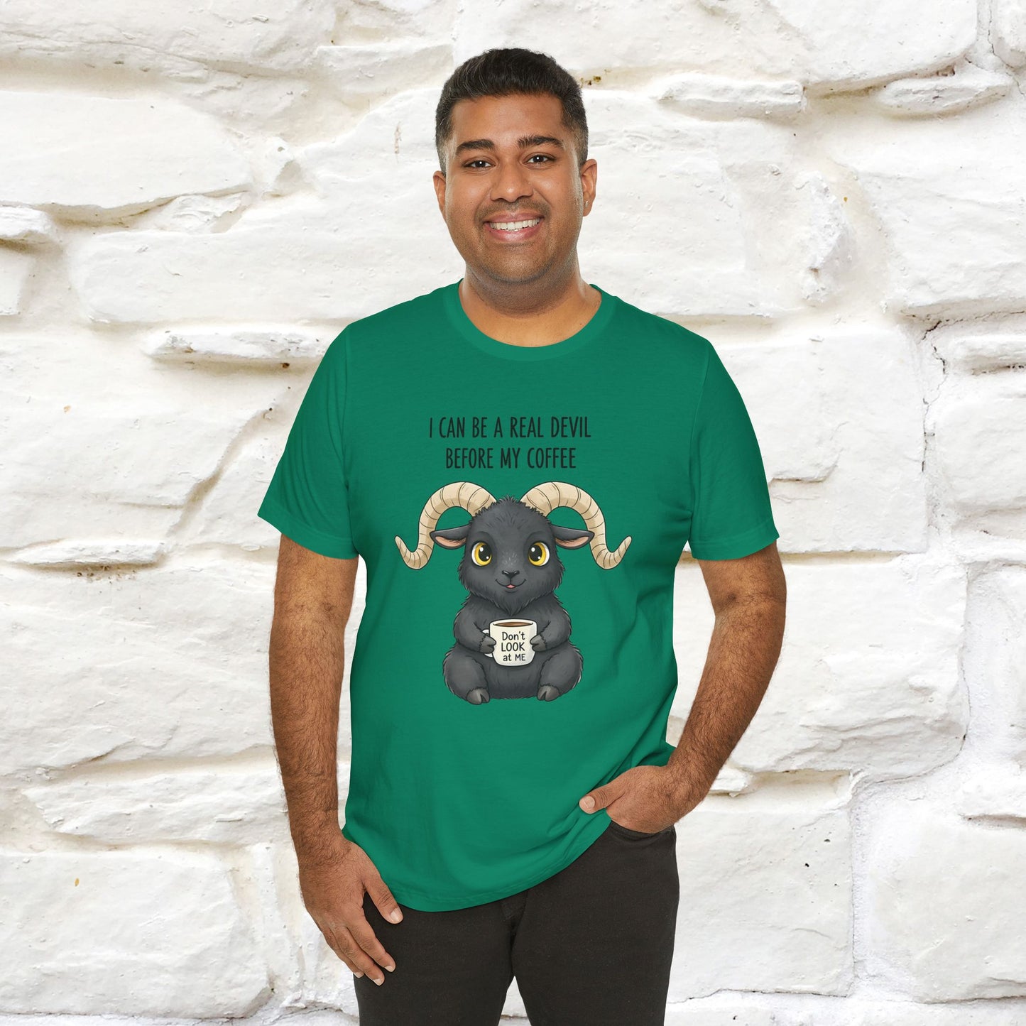 "I Can Be a Real Devil Before My Coffe" Funny T-shirt |Nunu&Miao Studio